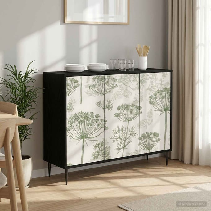 vidaXL - Dressoir - GOTHA - Zwart - eiken - 102 - x - 33 - x - 76 - cm - Bewerkt - hout