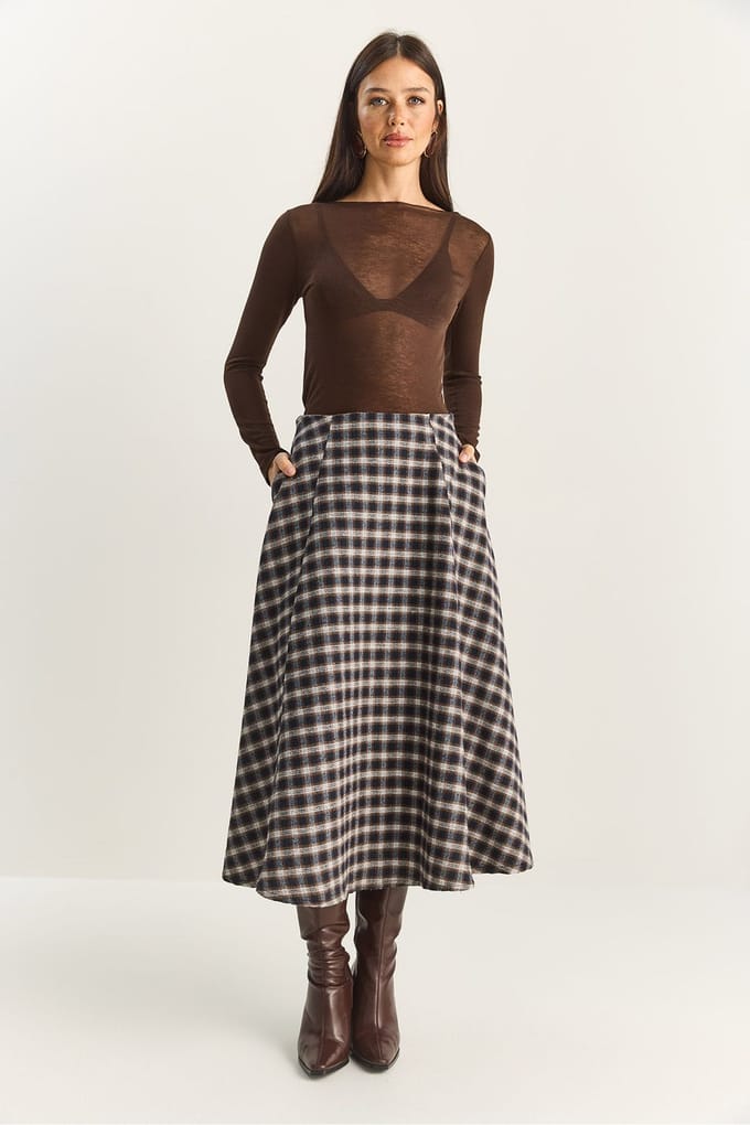 Hoge Taille Midi Rok