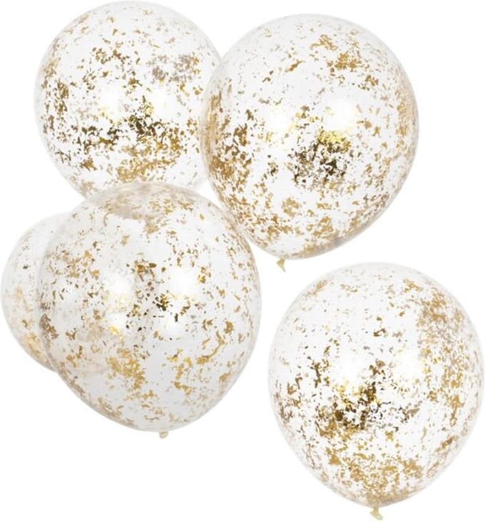 Ballonnen Gescheurde Confetti Goud - 5 stuks