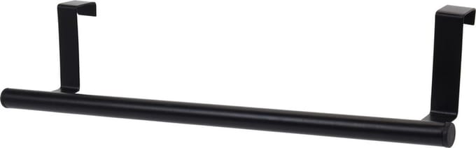 Storage Solutions theedoek / handdoekrek voor kastdeurtje - zwart - metaal - 37 cm