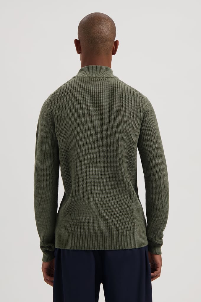 Dstrezzed Ds-skipper Ribknit Dark Army Größe: XL | Turtlenecks Outlet | Herren | Grün