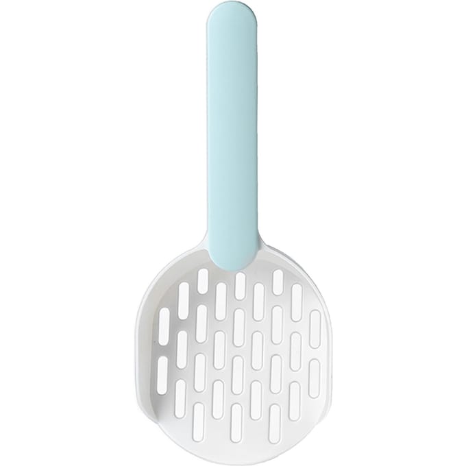 Kattenbakschep Glad Handvat Stevig Plastic Ophanghaak Makkelijk Schoon te Maken Kittenschep blauw