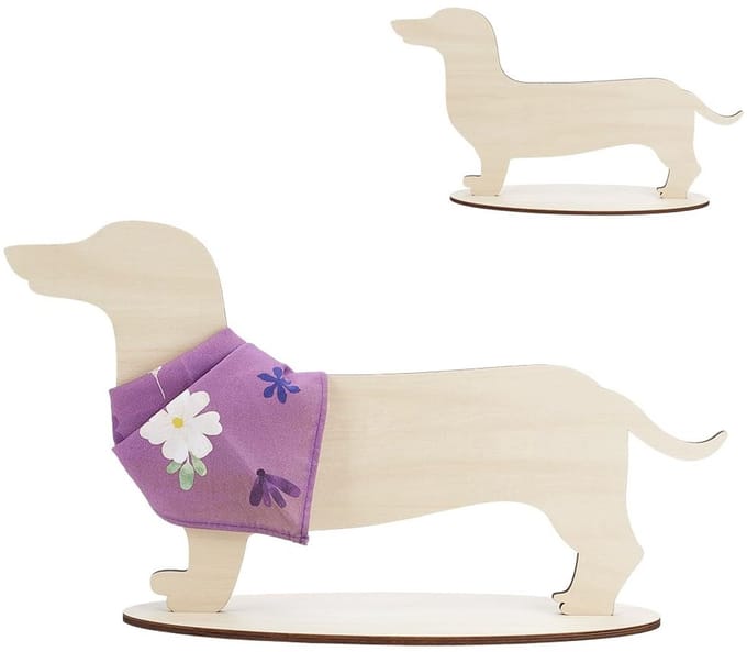 Dailygoods- Hond Display Stand Houten Teckel - Decoratie Woonkamer