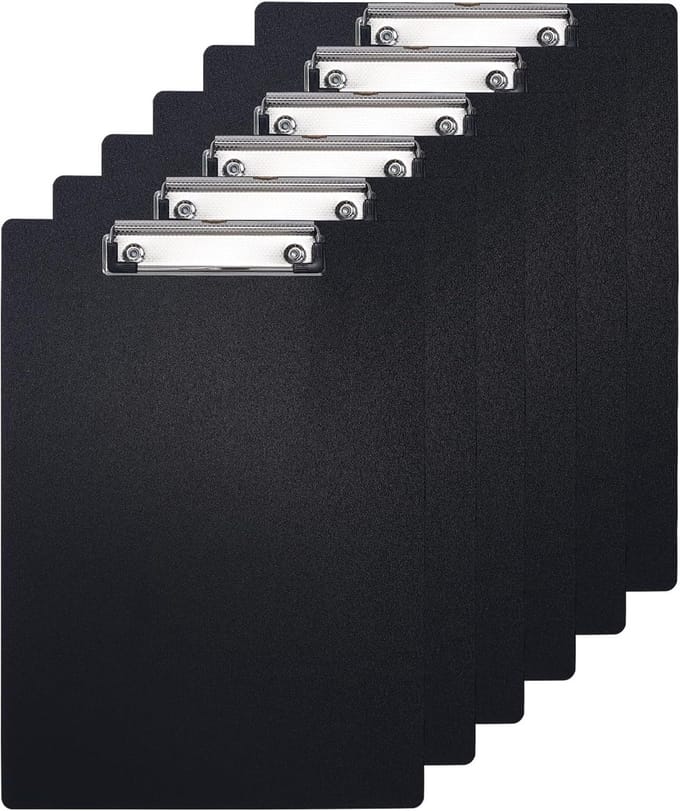 Klembord met Pincet - 6 Stuks - Zwart - A4