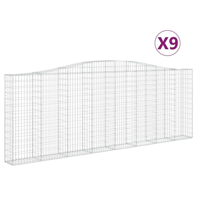 vidaXL - Schanskorven - 9 - st - gewelfd - 400x30x140/160 - cm - ijzer