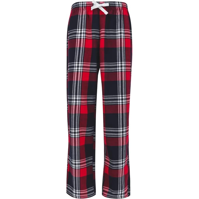 Skinnifit Kids´ Tartan Lounge Pants SM83 - Red-Navy Check - 5/6 years