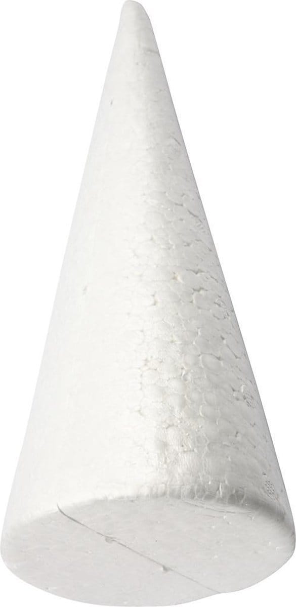 Kegels - Piepschuim - Styropor - Wit - Decoratie - DIY - Kerst - Hoogte: 35cm - Dia: 16cm - 1 stuk