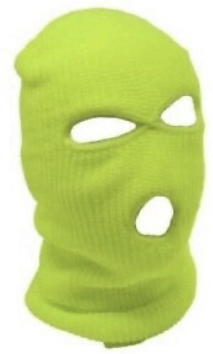 CHPN - Bivakmuts - Bivak muts - Muts - Gezichtsmuts - Neon geel/groen - One Size - Elastisch - Motor-3 gaats-Face Mask - Balaclava - Universeel