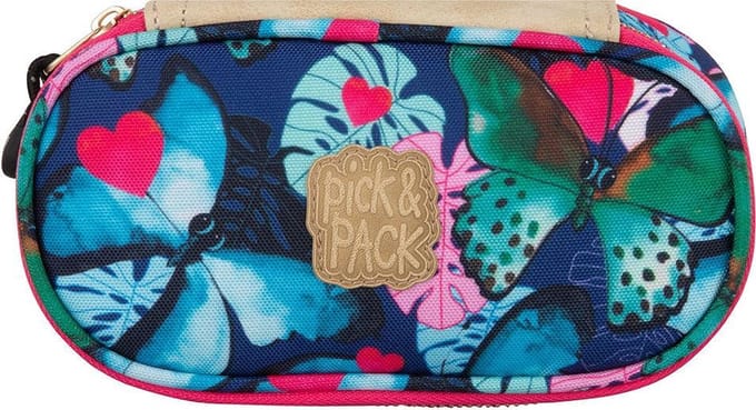 Pick & Pack School Etui - Beautiful Butterfly Pencil Case / Navy