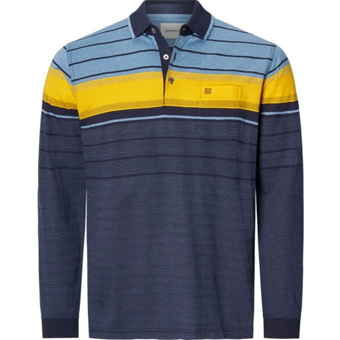 Babista herren Poloshirt Met Lange Mouwen - 60/62 - blauw - Plus Size