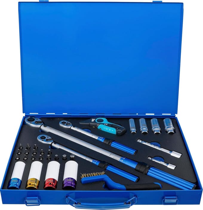 Complete Momentsleutelset met 3 Aandrijvingen en Diverse Opzetstukken