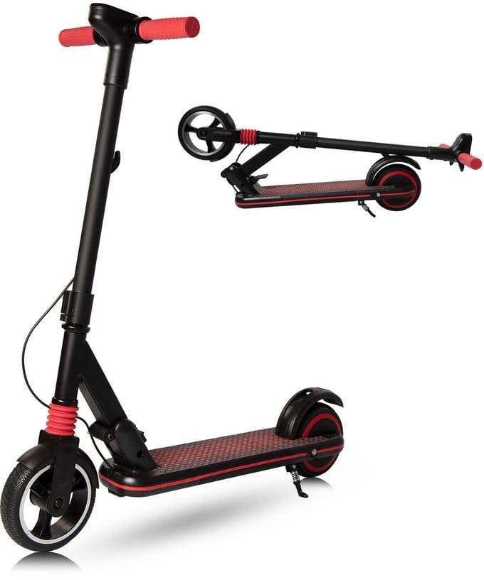 SIMATE S3 Elektrische Kinderstep – Kinderstep Inklapbaar – 130W – LED Scherm – Max 14 km/u – 6 km Bereik – 6-12 Jaar – Zwart