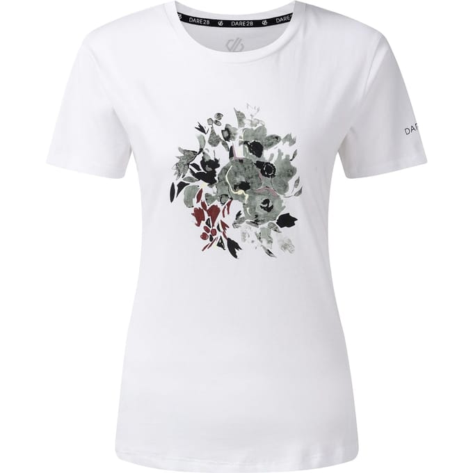 Dare 2B Dames Tranquility III Bloemen T-Shirt (Wit)