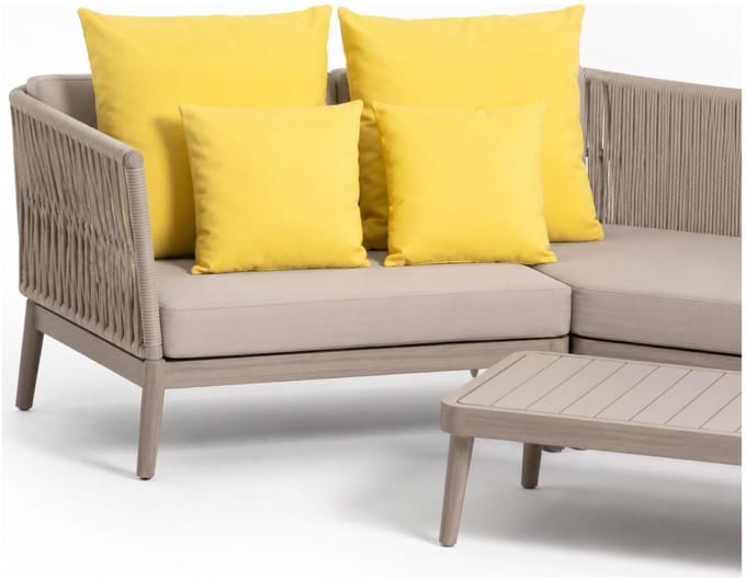 Anna Collection Bank/tuin kussens set - binnen/buiten - 4x stuks - geel - In 2 formaten