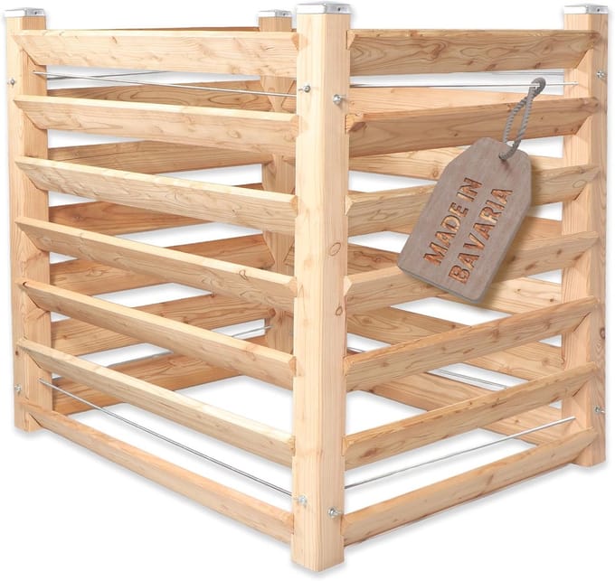 Houten Compostbak van Larikshout met Insteeksysteem voor Tuin