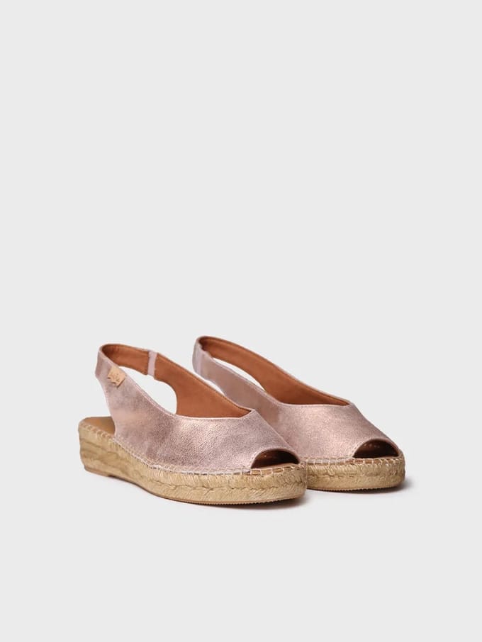 Dames espadrille met open neus van glanzend leer | ERICA-AS