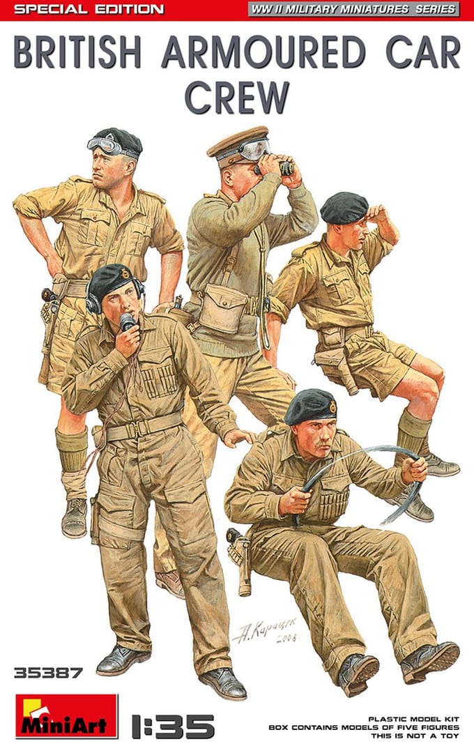 MiniArt Modelbouwpakket Militaire voertuigen - 35387 British Armoured Car Crew - Special Edition - 5 Figuren Plastic - 1:35 - Modelbouw