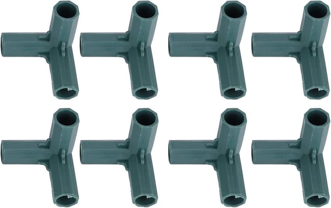 Kas Frame Connectoren - Plant Steunbeugels - Tuinieren Kas Bouwen - 3-weg Stabiliteit - 16 MM Diameter
