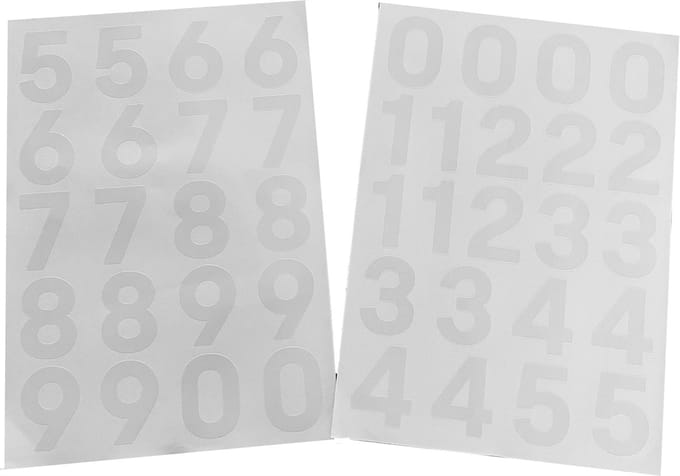Afecto plakcijfers 0 - 9 - wit - hoogte 5 cm - voor binnen en buiten