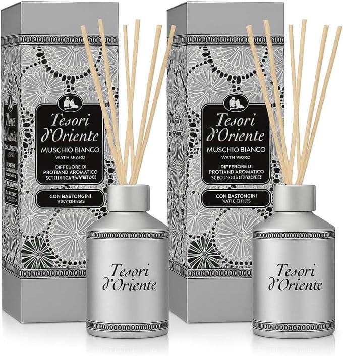 Aromadiffuser Set met Geurstokjes – 2x Witte Musk Geur voor Langdurige Sfeer