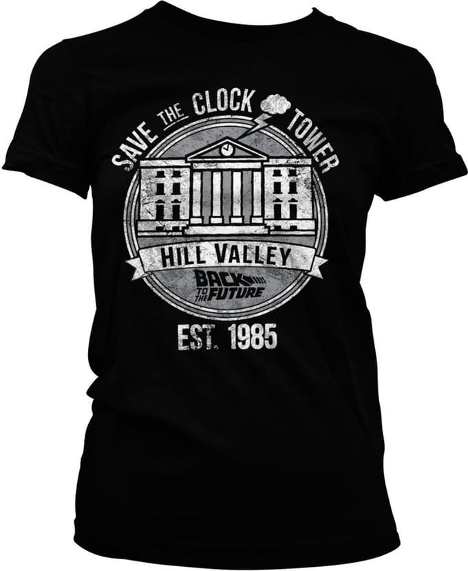 Back to the Future Save The Clock Tower Girly Tee dames-T-shirt zwart