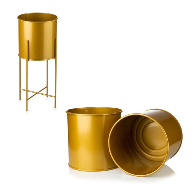 LoftPlant Elegance - Plantenstandaard - Modern loftdesign - Staalconstructie - Goudkleurig - 55 cm - Goud