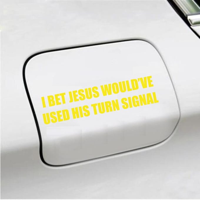 Bumpersticker - I Bet Jesus - 3,5 X 14,8 - Geel