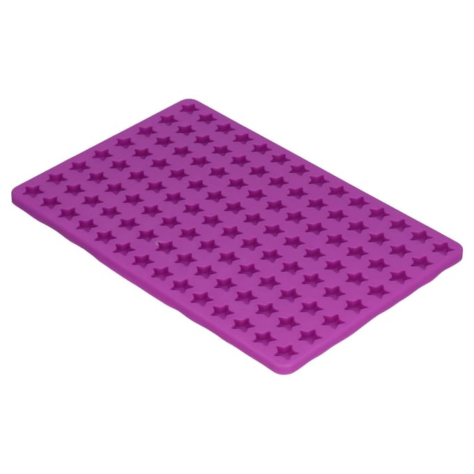 Hondenkoekjesvormen 112 Gaten Vijfpuntige Ster Siliconen Koekjesvormen voor DIY Chocolade Snoep purple