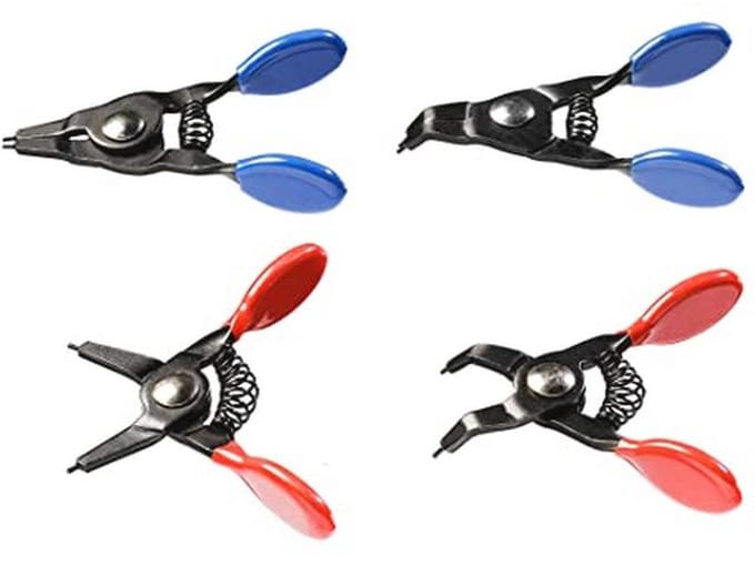 Professionele mini circlip tang set - 4 stuks voor interne en externe toepassingen