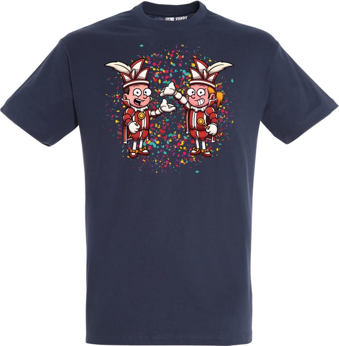 T-shirt Carnavals Paar | Carnaval | Carnavalskleding Dames Heren | Navy | maat M