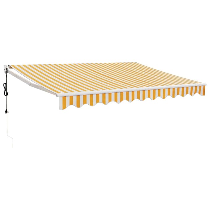 vidaXL - Uitschuifbare - luifel - Geel - met - Witte - Frame - 3 - x - 2,5 - m
