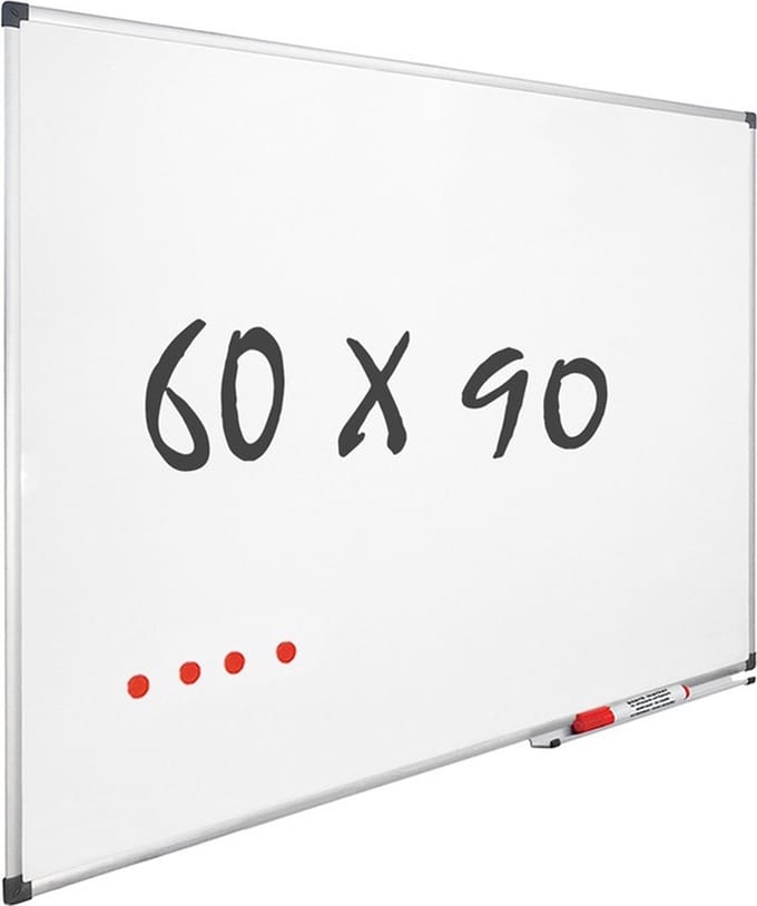Whiteboard 60x90 cm - Magnetisch - Magneetbord / Memobord / Planbord / Schoolbord