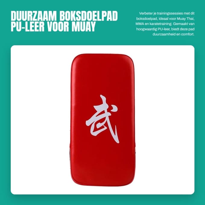 Dailygoods- Boksdoelpad duurzaam PU-leer - Muay Thai - MMA - Vechtkunst - Stansen - Elastische band - Stootkussen