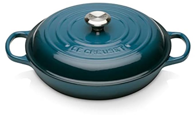 Gietijzeren Ondiepe Braadpan 26 cm - Diep Teal