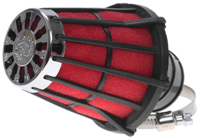 Malossi Luchtfilter E5 52mm - schuin zwart open voor scooter - Dellorto PHM