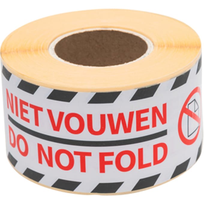 Waarschuwingsetiket Rillprint 46x125mm do not fold wit 250 stuks
