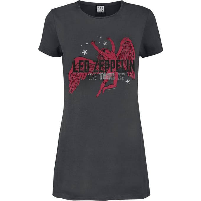 Led Zeppelin Mini-jurk - Amplified Collection - Icarus - S tot M - voor Vrouwen - charcoal