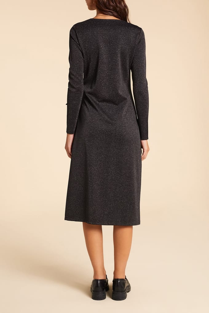 ICode Black Sequin Mesh Maxi Dress With Side Tie Größe: 38 | Midikleider Outlet | Damen | Schwarz