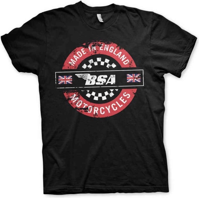 BSA Heren Tshirt -L- Made In England Zwart