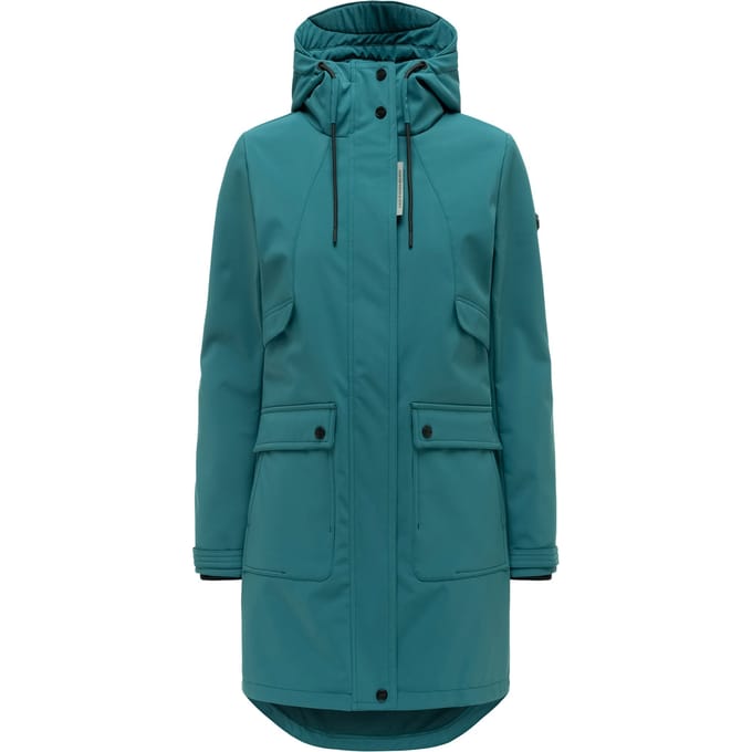Navahoo dames softshell tussenjas Morgennebel met capuchon