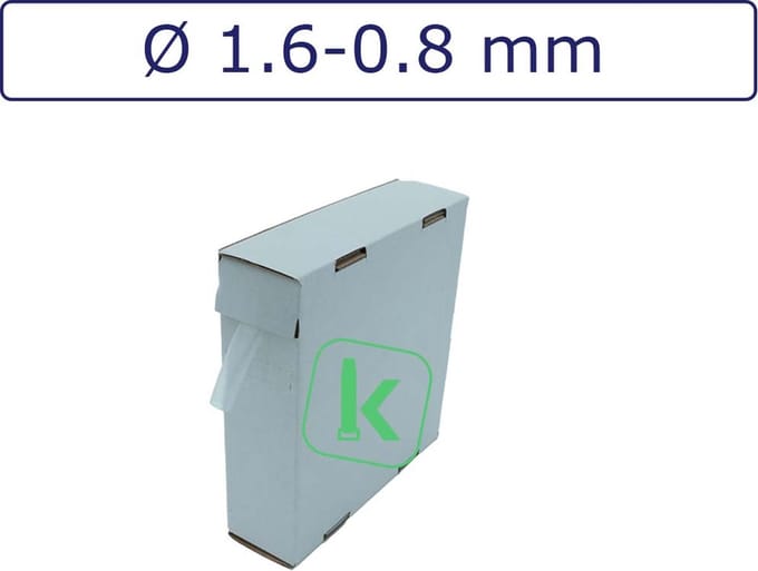 PRO-TIE® - Krimpkous 1,6-0,8 mm Transparant Dunwandig krimpverhouding 2:1 (Box 15 meter) - PRO-TIE