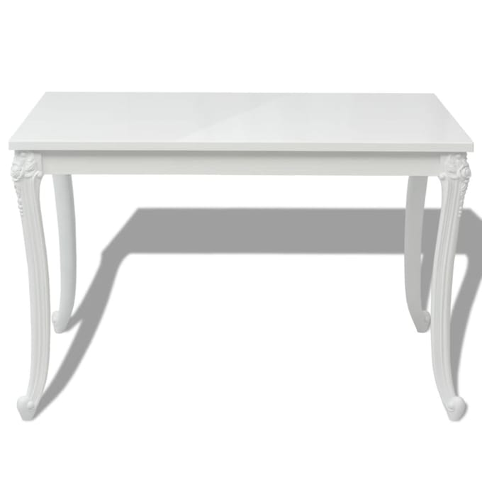vidaXL - Eettafel - 116x66x76 - cm - hoogglans - wit