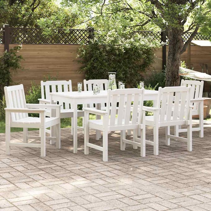 vidaXL Tuinstoel 6 pcs Wit 65.5 x 59 x 88 cm Polyetheen