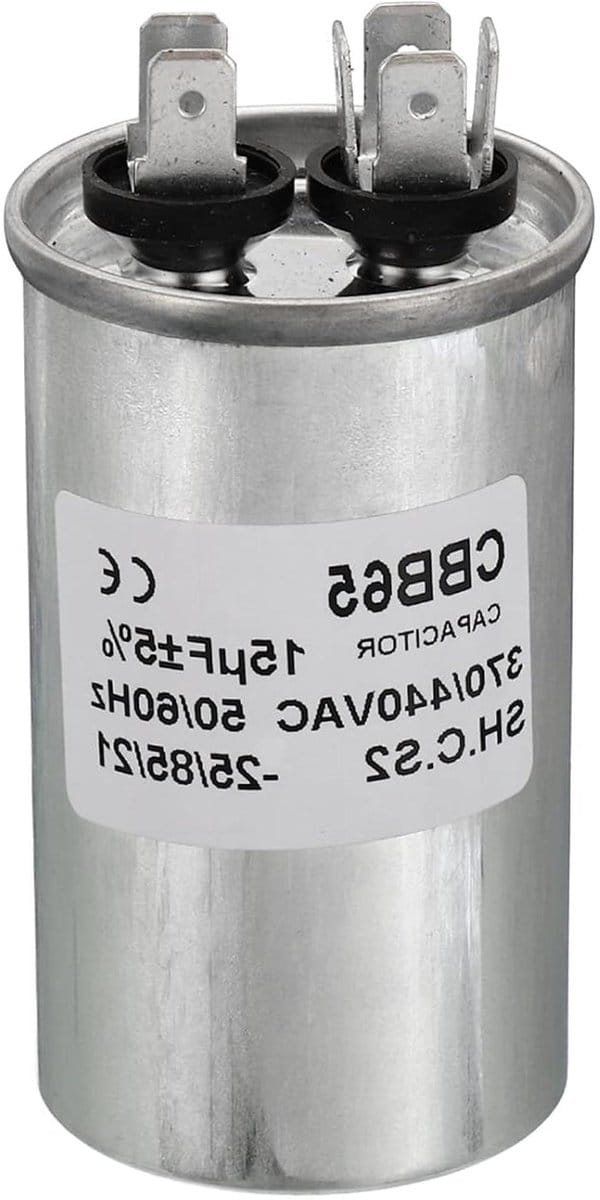 Condensator CBB65 - Startcondensator Motorcondensator - Motor Starten - Aluminium Behuizing - 15uF 440V - Zilver