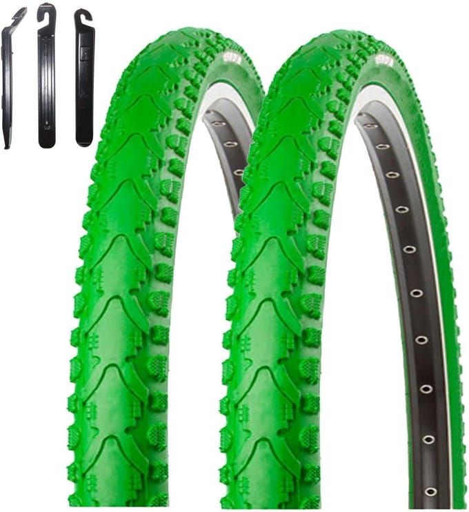 2x Fietsband Groen 40-622 (28 x 1.5) Inclusief Montagelepel