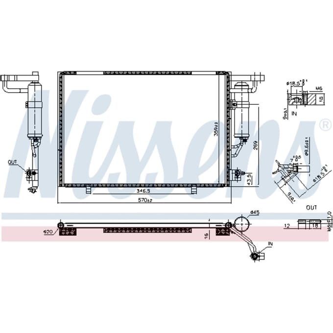 Condensator, airconditioning NISSENS 941101