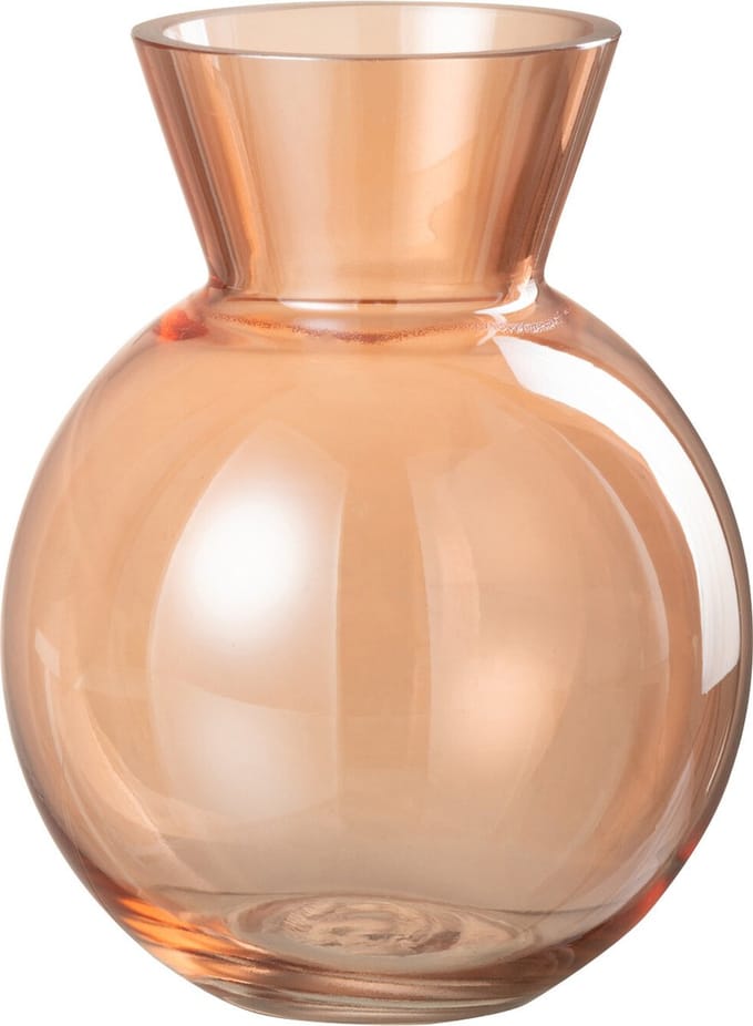J-Line vaas Lucy - glas - oranje - small - Ø 13 cm