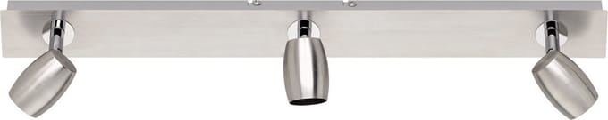 LED Plafondspot - Torna Micko - GU10 Fitting - 3-lichts - Rechthoek - Mat Nikkel - Aluminium