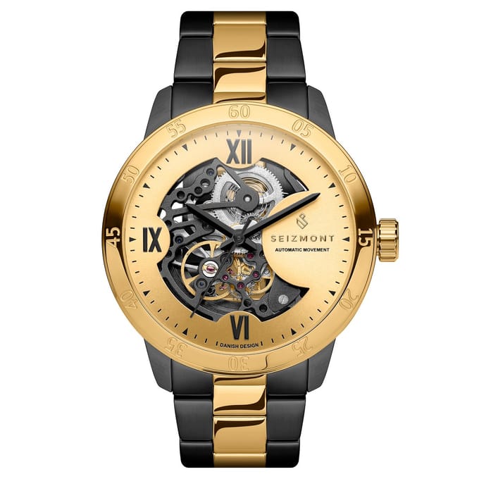 Dante II | Zwart & Goudkleurig Skelethorloge
