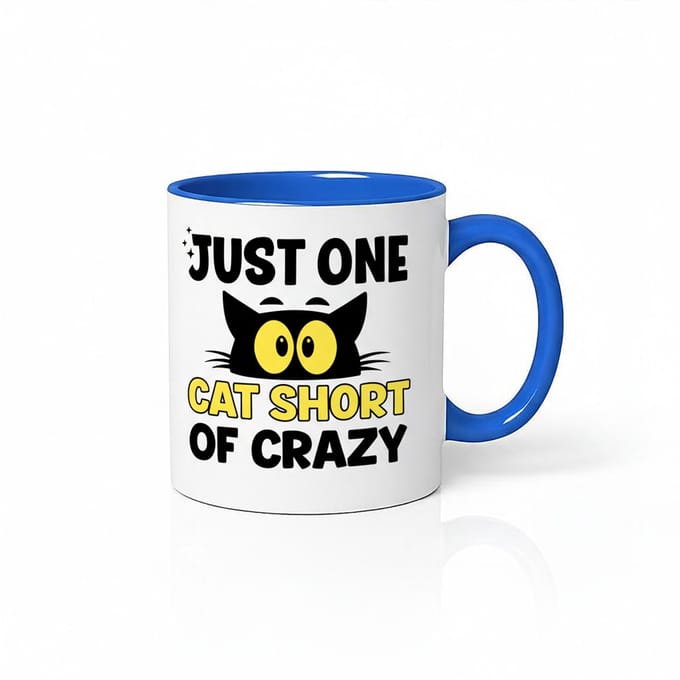 Grappige Kattenmok - Just One Cat Short of Crazy Koffiemok